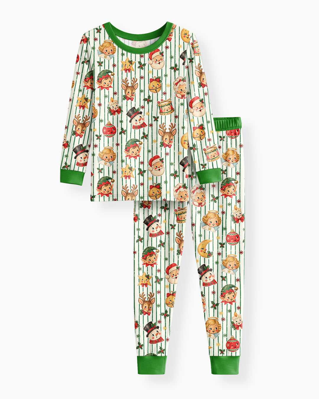 Vintage Christmas Bamboo Two Piece Long Sleeve Pajama Set