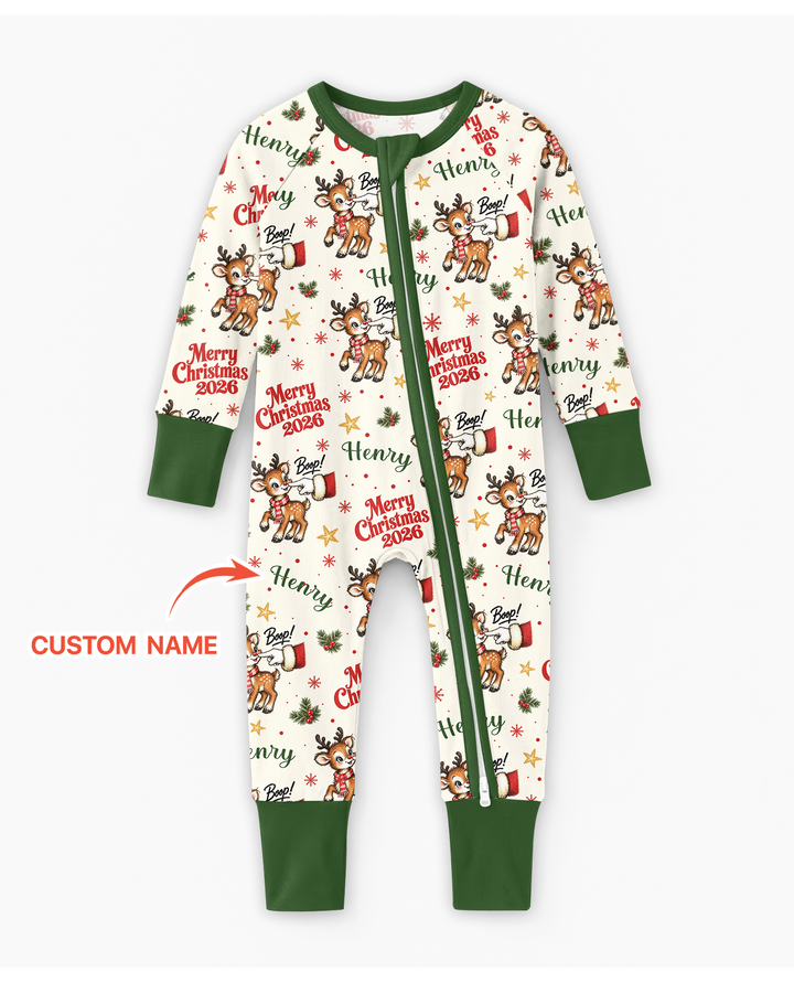 Custom Name Reindeer Santa Boop Bamboo Convertible Zippy