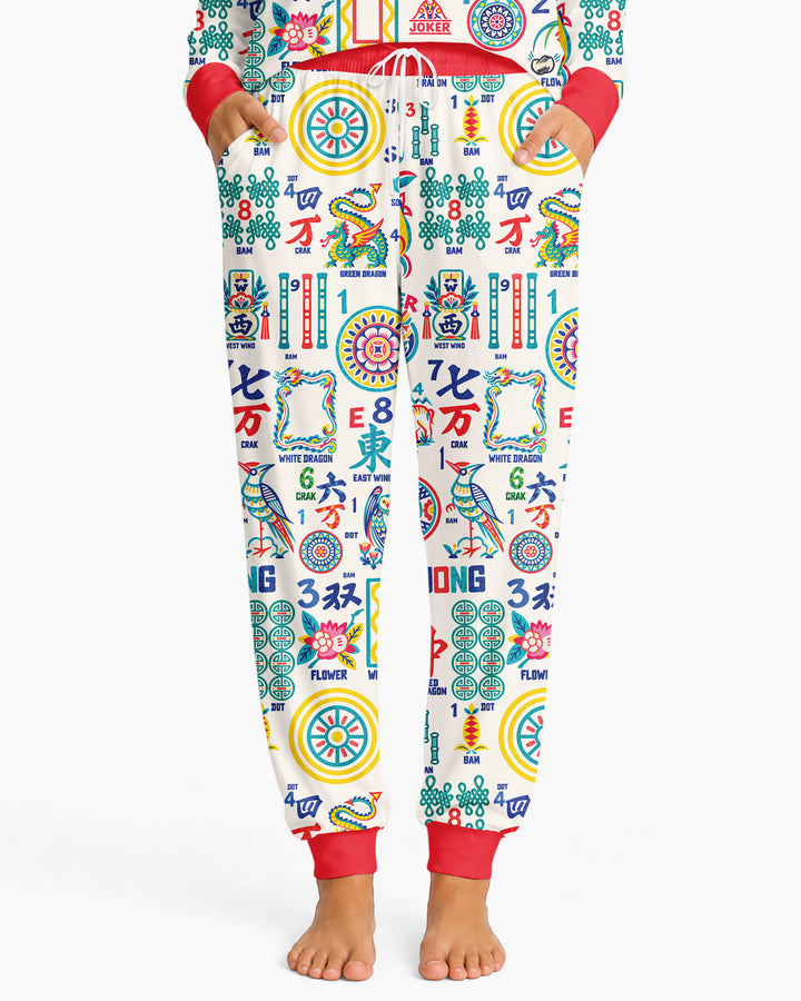 Mahjong Time Family Matching Bamboo Women Pajama Set