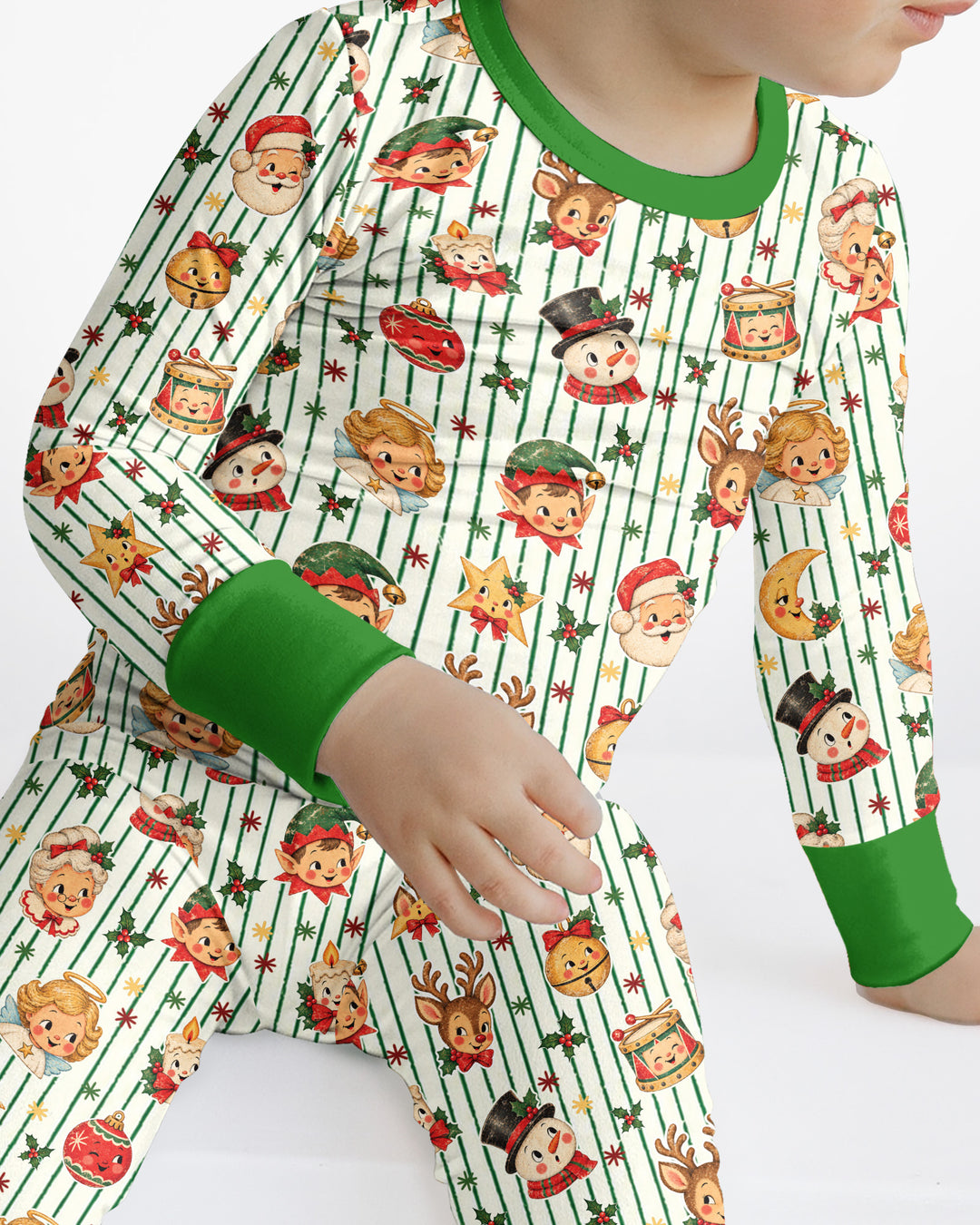 Vintage Christmas Bamboo Two Piece Long Sleeve Pajama Set