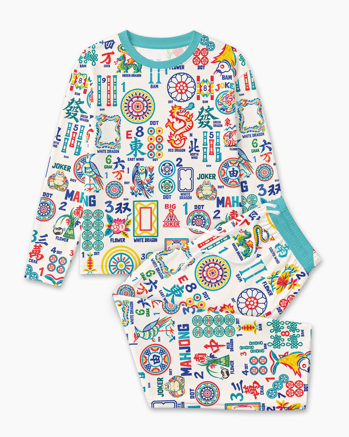 Mahjong Time Family Matching Bamboo Men's Pajama Set