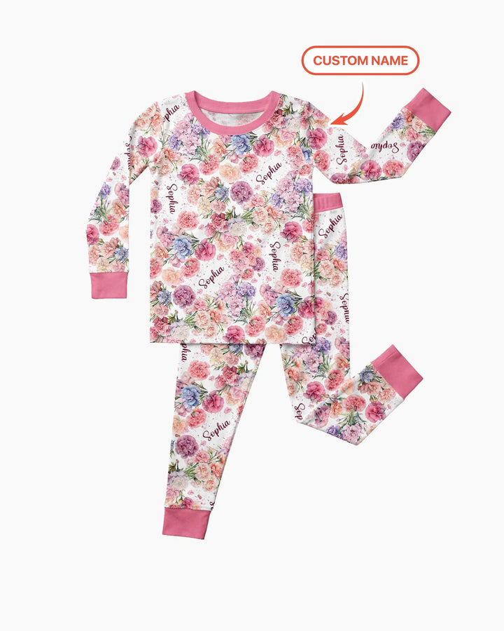 Zweiteiliges Langarm-Pyjama-Set mit Sommerfrüchten