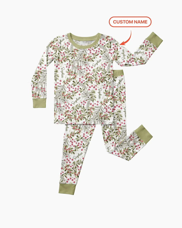 Zweiteiliges Langarm-Pyjama-Set mit Sommerfrüchten