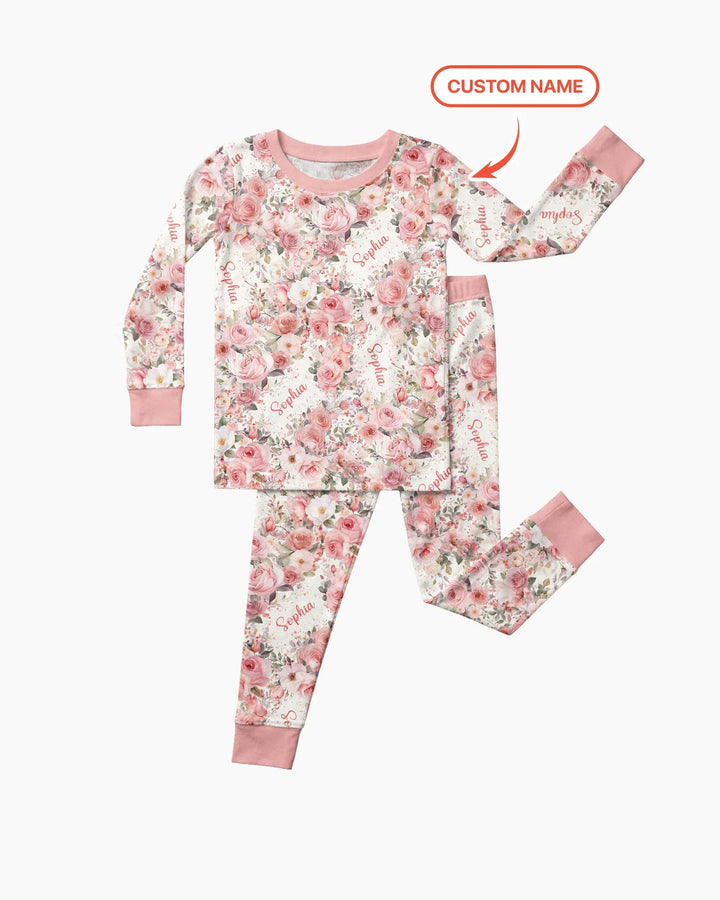 Zweiteiliges Langarm-Pyjama-Set mit Sommerfrüchten