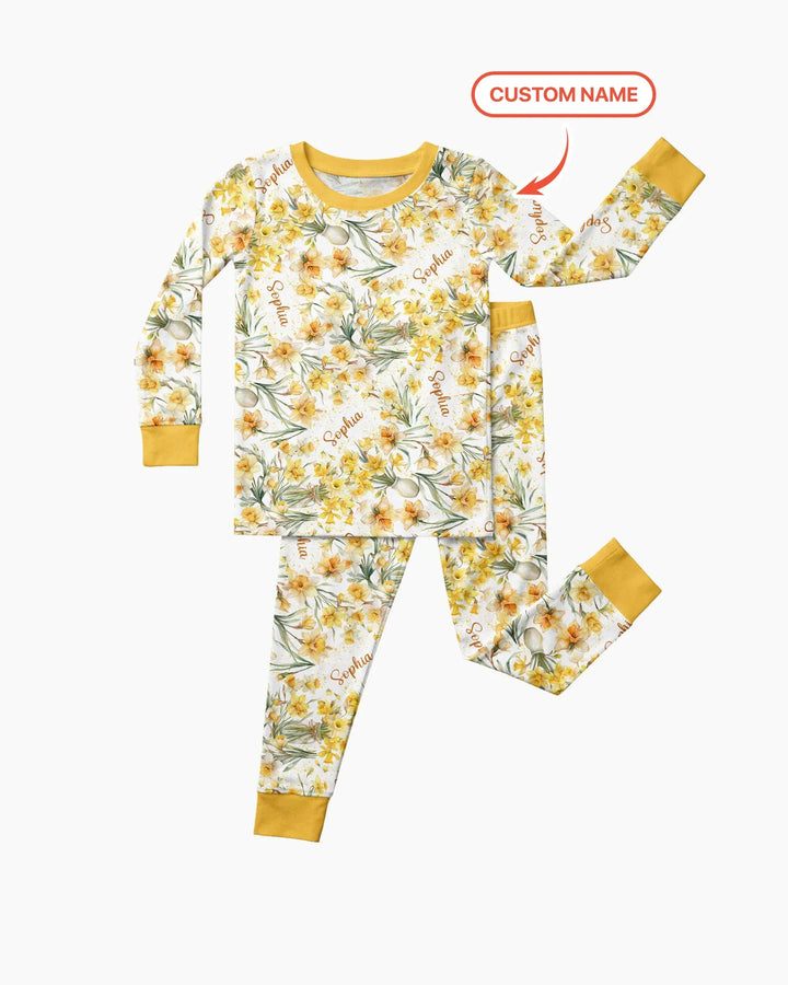 Zweiteiliges Langarm-Pyjama-Set mit Sommerfrüchten