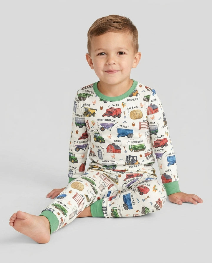Little Farmer Bamboo Two Piece Long Sleeve Pajama Set