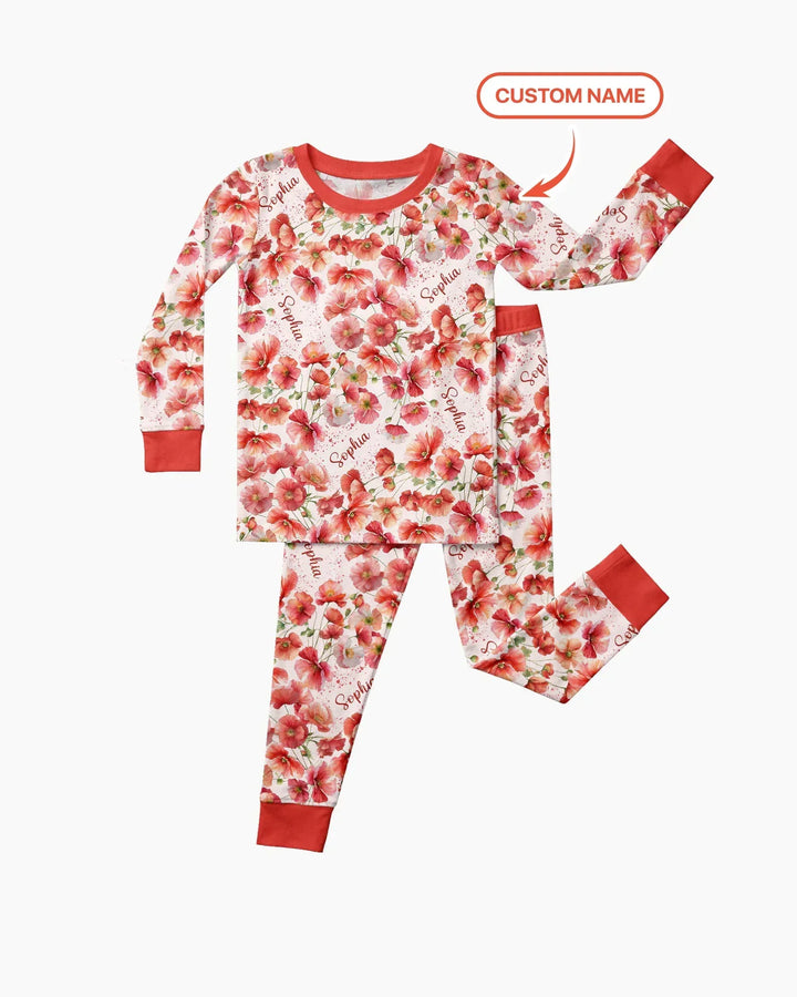 Zweiteiliges Langarm-Pyjama-Set mit Sommerfrüchten