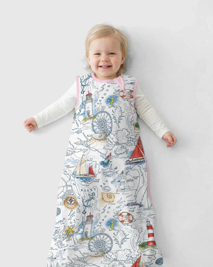 Seaside Adventure Map Bamboo Sleep Bag