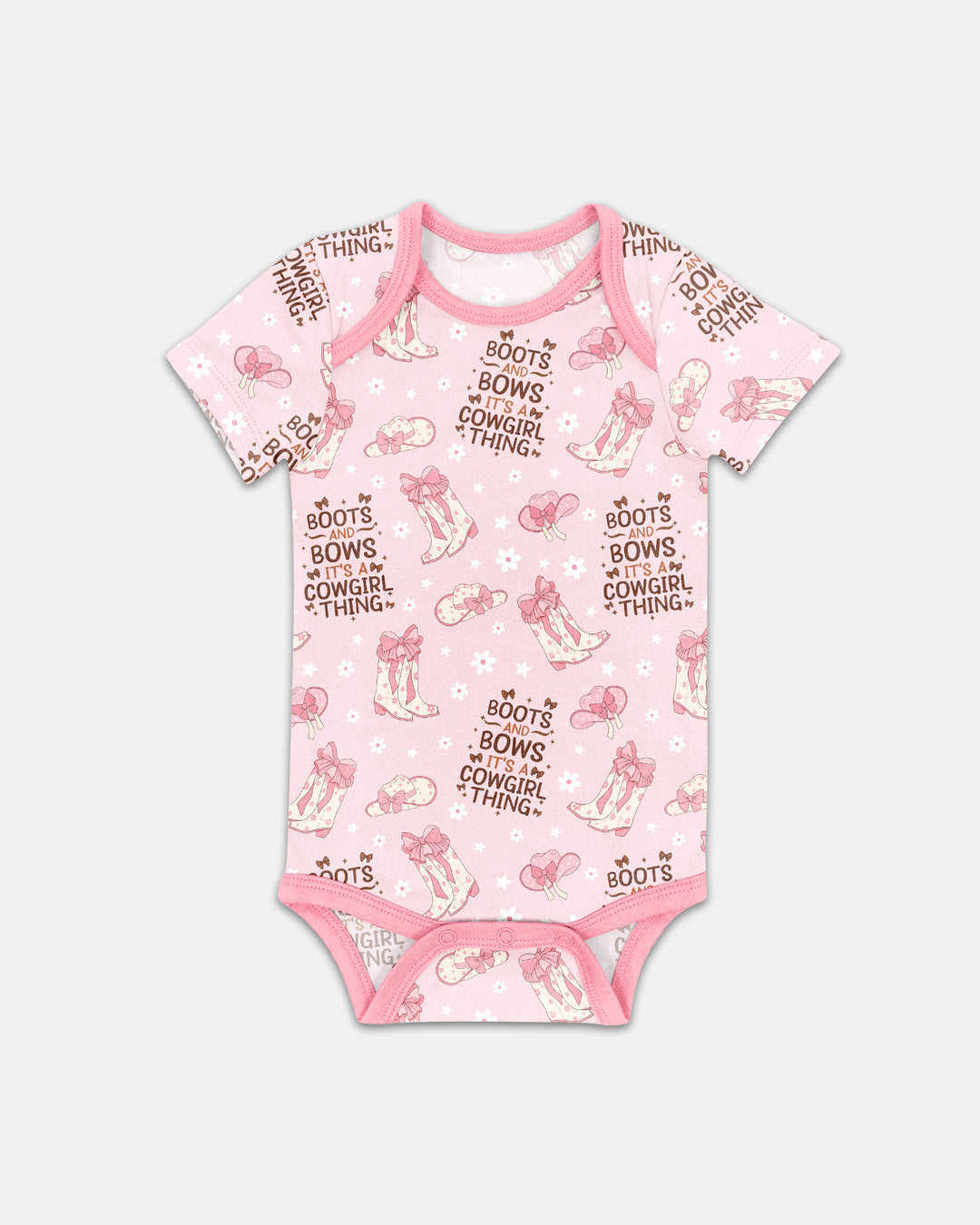 Western Cowgirl Boots And Bows Bamboo Bodysuit