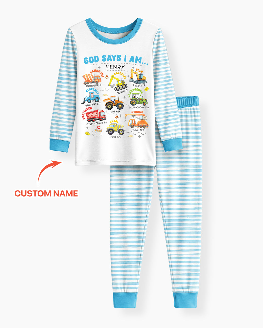 Personalized God Says I Am Bamboo Two Piece Long Sleeve Pajama Set