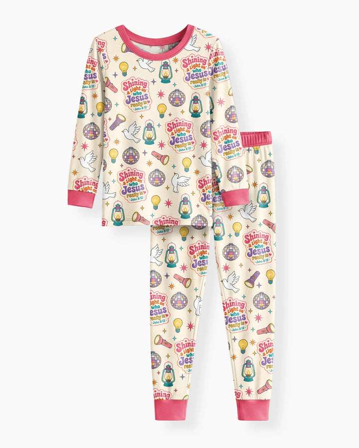 Zweiteiliges Langarm-Pyjama-Set mit Sommerfrüchten