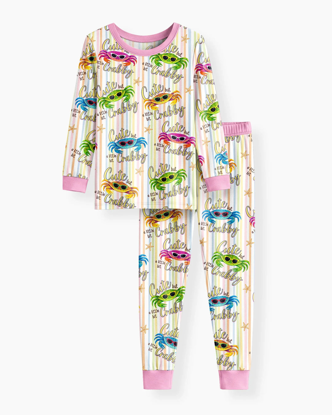 Zweiteiliges Langarm-Pyjama-Set mit Sommerfrüchten