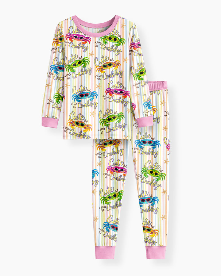 Zweiteiliges Langarm-Pyjama-Set mit Sommerfrüchten