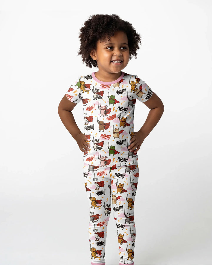 Zweiteiliges, kurzärmliges Pyjama-Set mit Marienkäfern