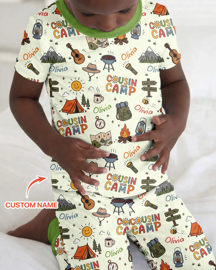 Zweiteiliges, kurzärmliges Pyjama-Set mit Marienkäfern