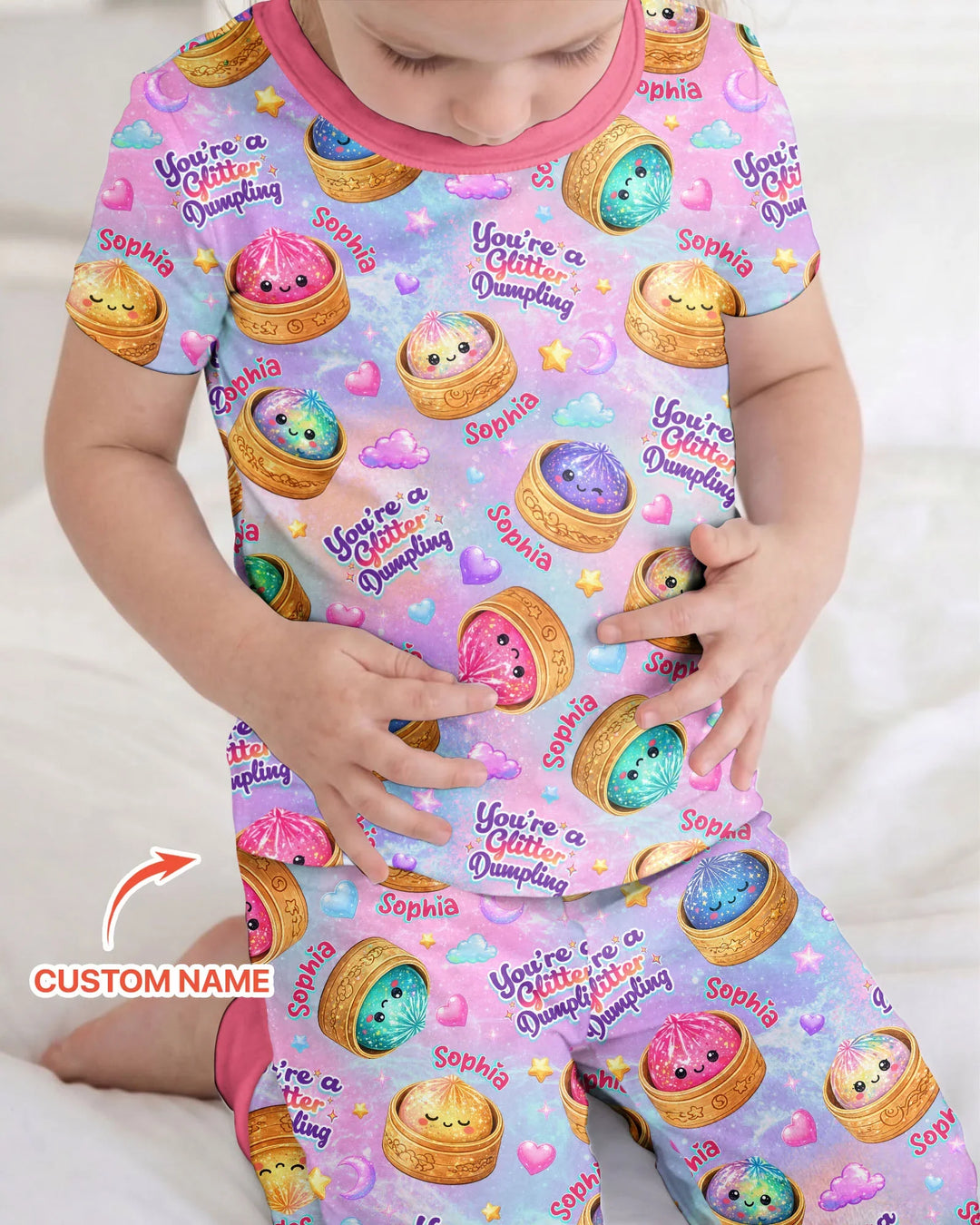 Zweiteiliges, kurzärmliges Pyjama-Set mit Marienkäfern