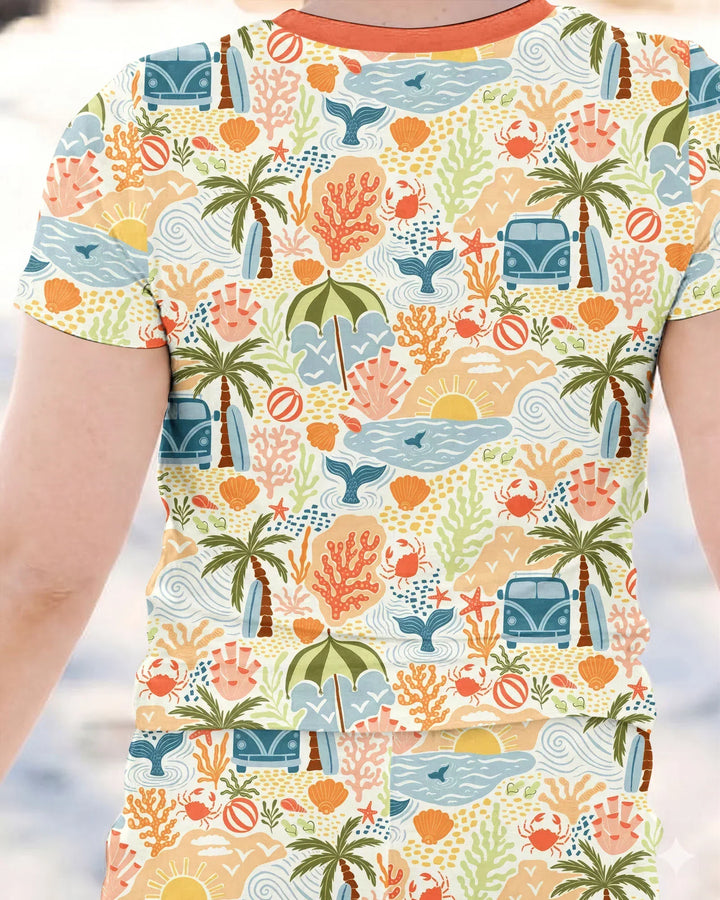 Beachy Boho Bamboo Two Piece Short Sleeve Pajama Set
