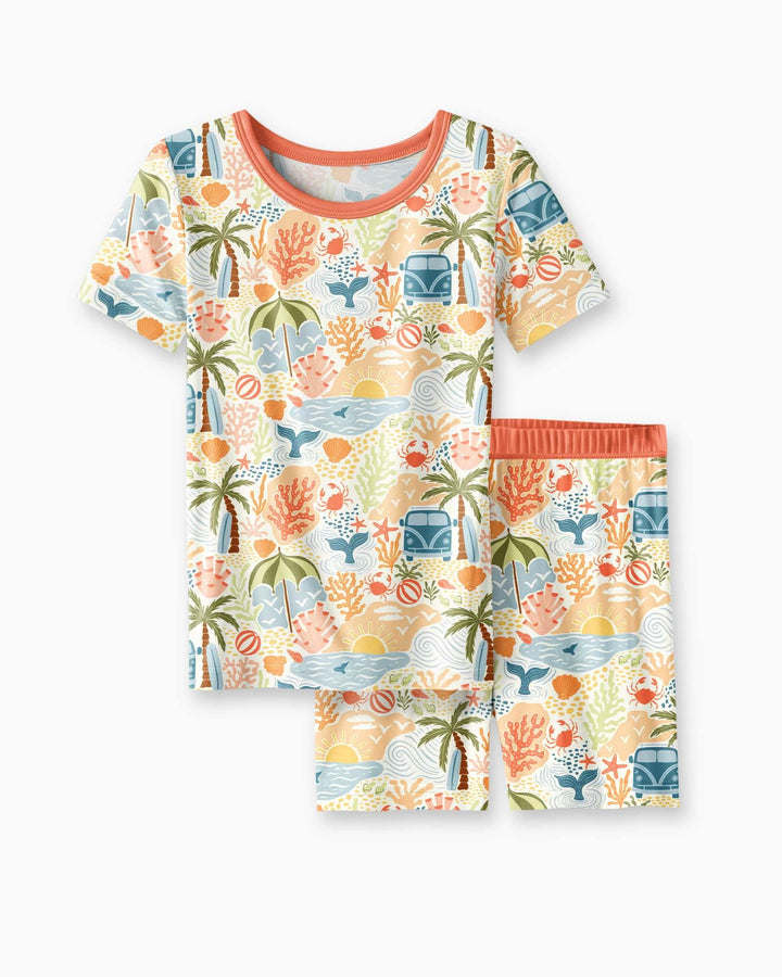 Schlafanzug-Set zweiteilig, kurze Ärmel, kurze Hose, Bambus