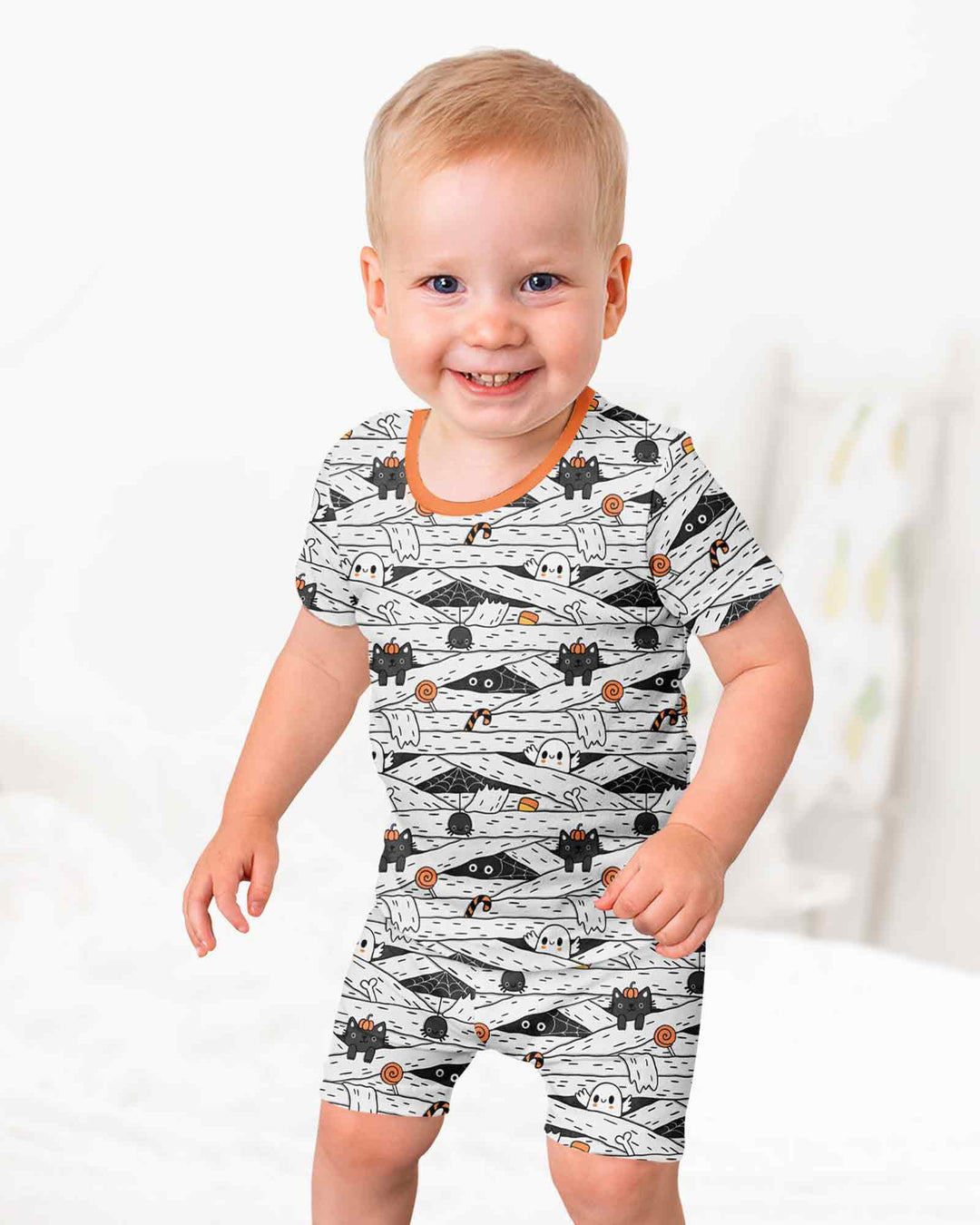 Schlafanzug-Set zweiteilig, kurze Ärmel, kurze Hose, Bambus