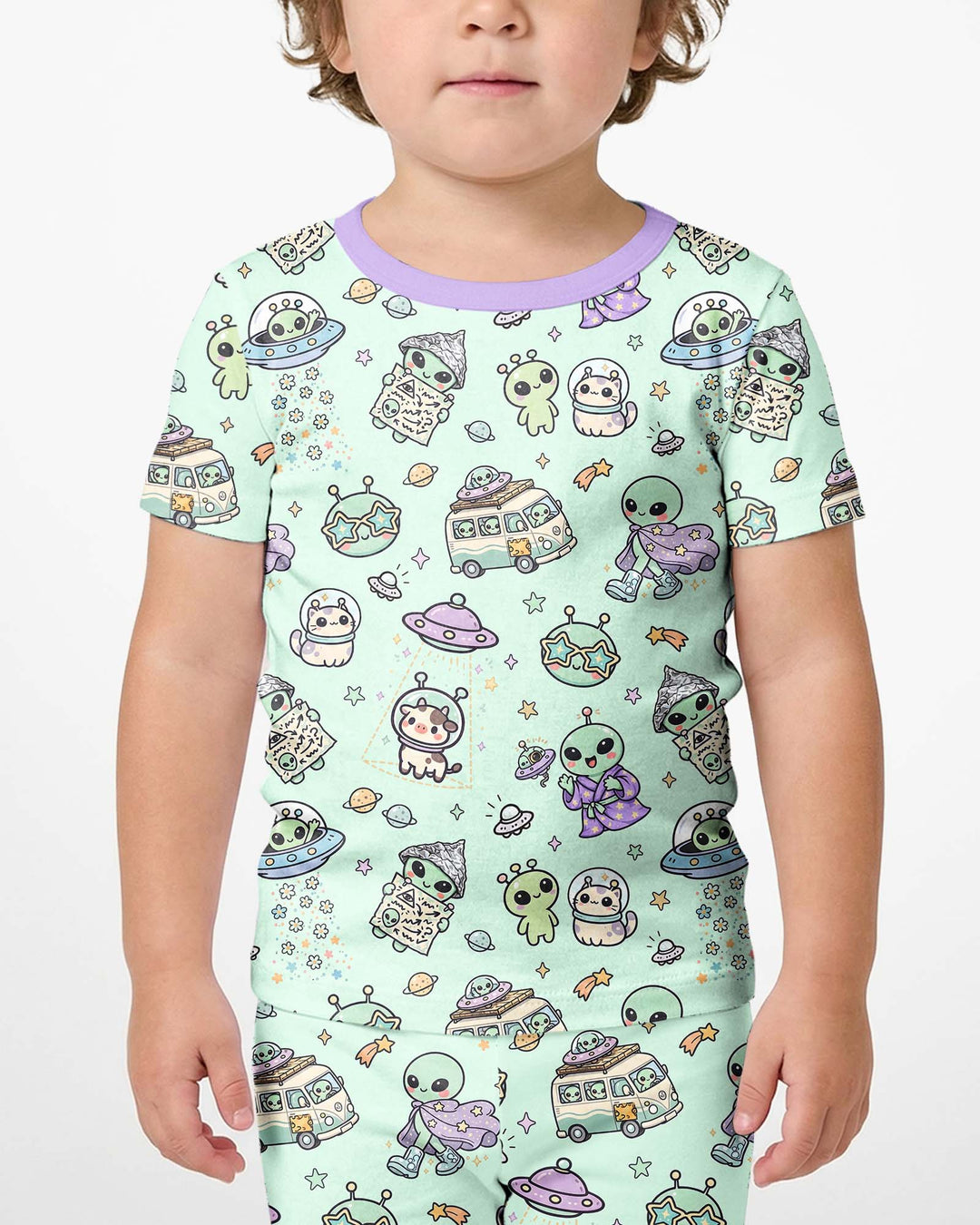 Little Alien Explorer Bamboo Two Piece Short Sleeve Shorts Pajama Set