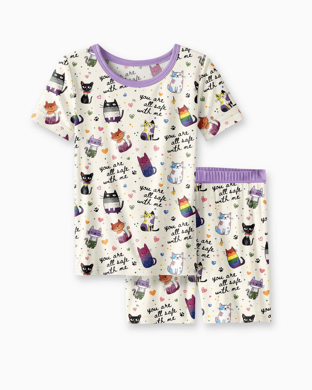 Template Zweiteiliges Pyjama-Set mit kurzen Ärmeln und Shorts