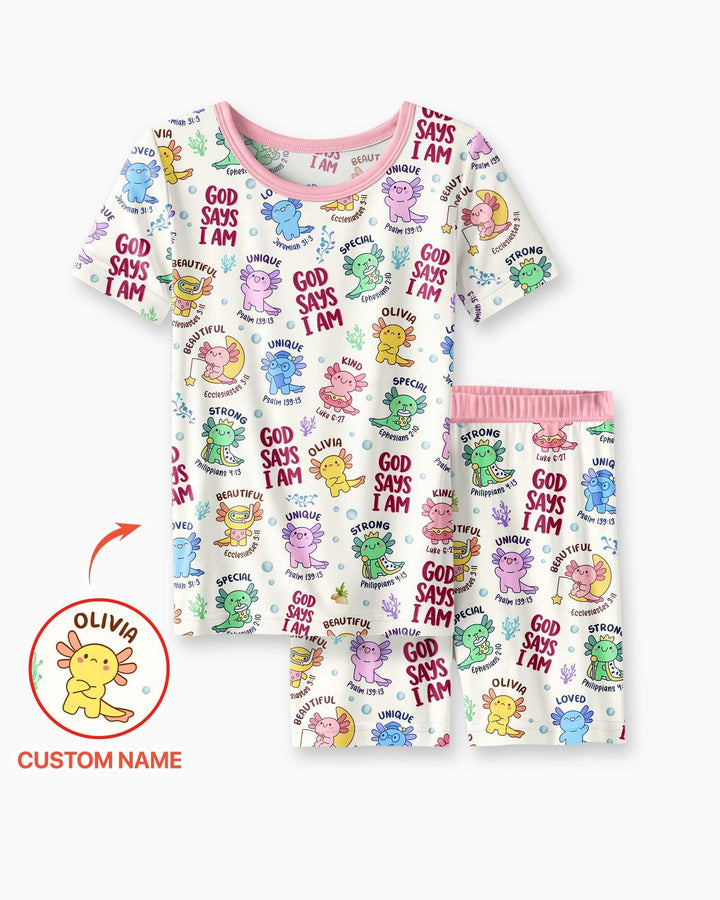 Schlafanzug-Set zweiteilig, kurze Ärmel, kurze Hose, Bambus