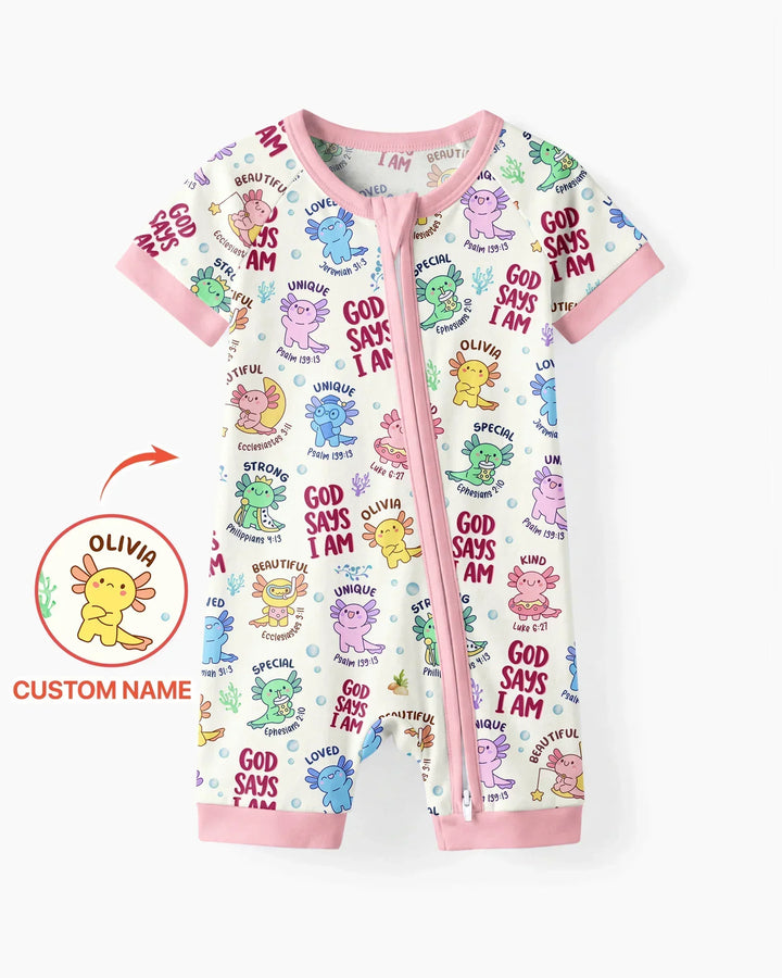 Axolotl God Says I Am Custom Name Bamboo Shorty Zippy
