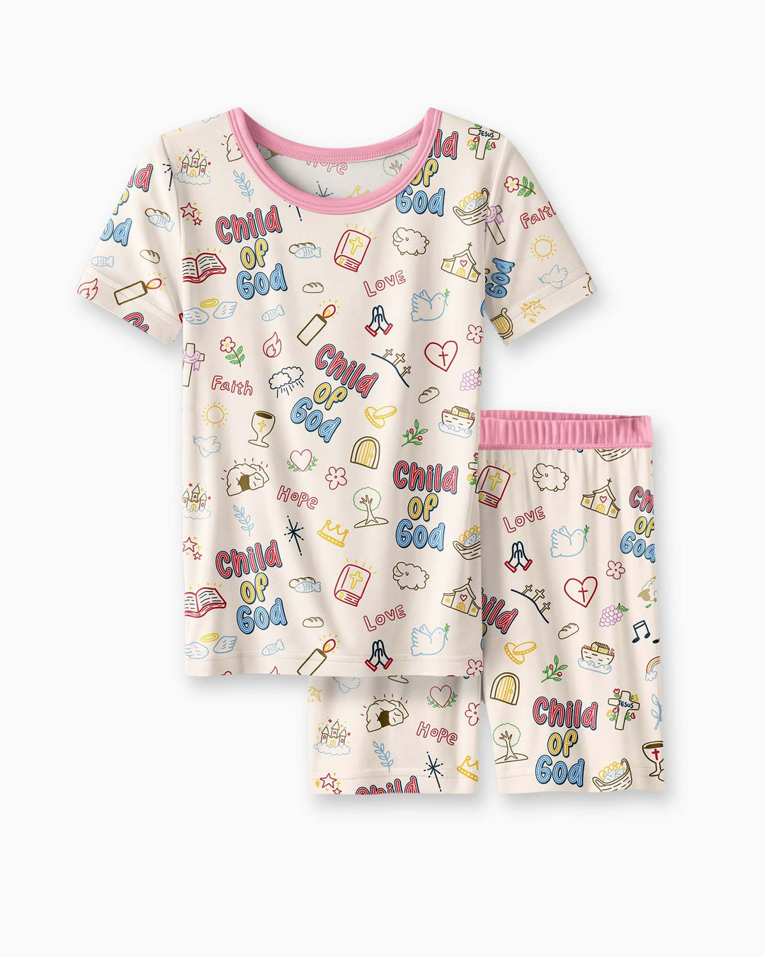 Template Zweiteiliges Pyjama-Set mit kurzen Ärmeln und Shorts