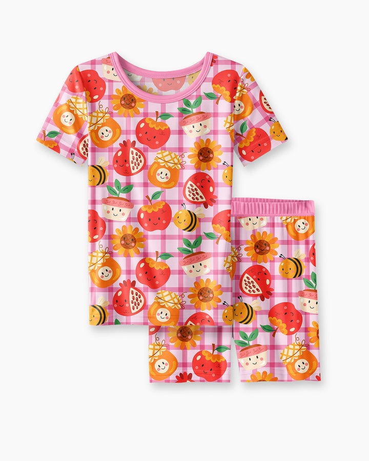 Schlafanzug-Set zweiteilig, kurze Ärmel, kurze Hose, Bambus