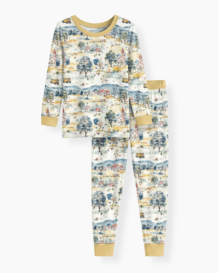 Zweiteiliges Langarm-Pyjama-Set mit Sommerfrüchten