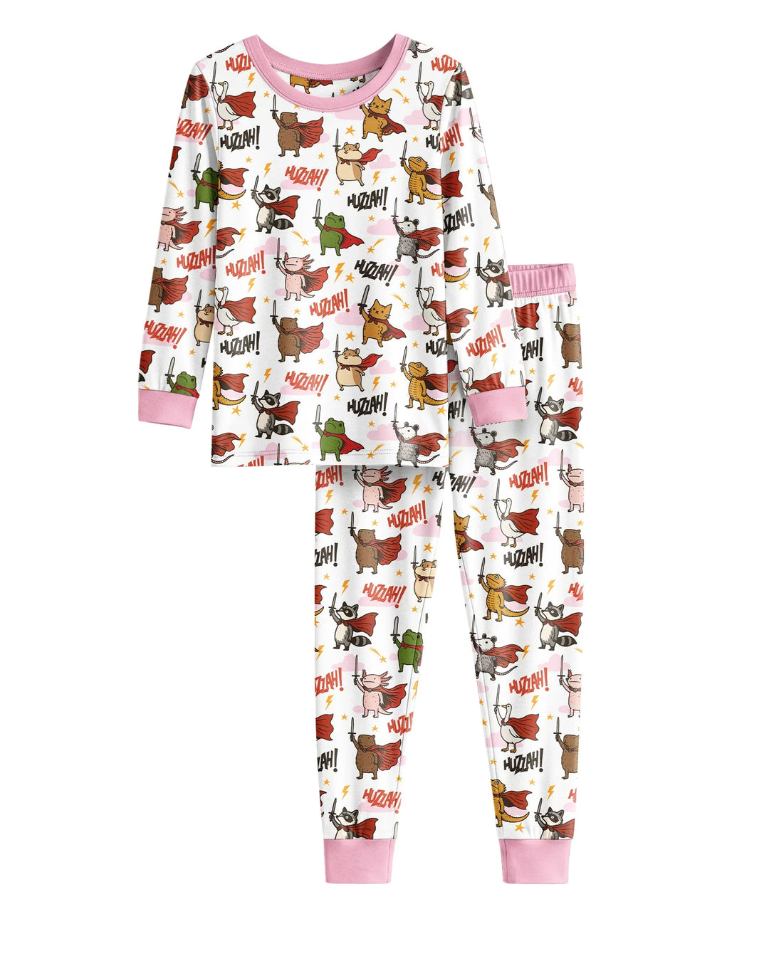 Zweiteiliges Langarm-Pyjama-Set mit Sommerfrüchten