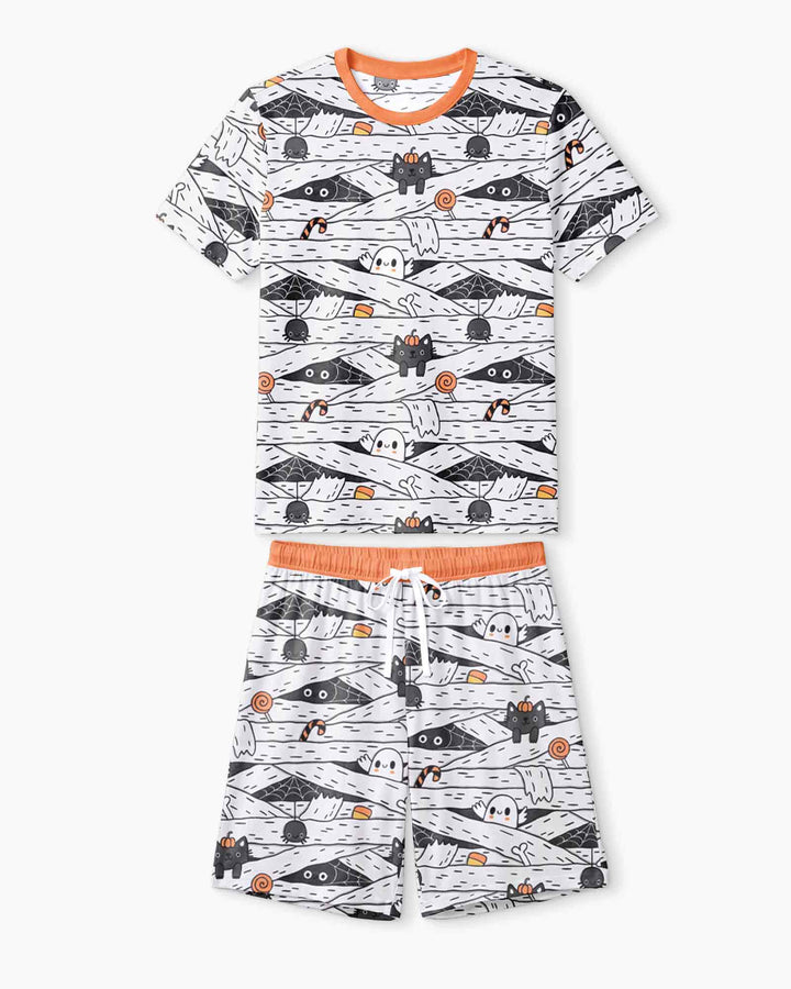 Little Mummy Crew Bamboo Men Short Sleeve Short Pajama Set