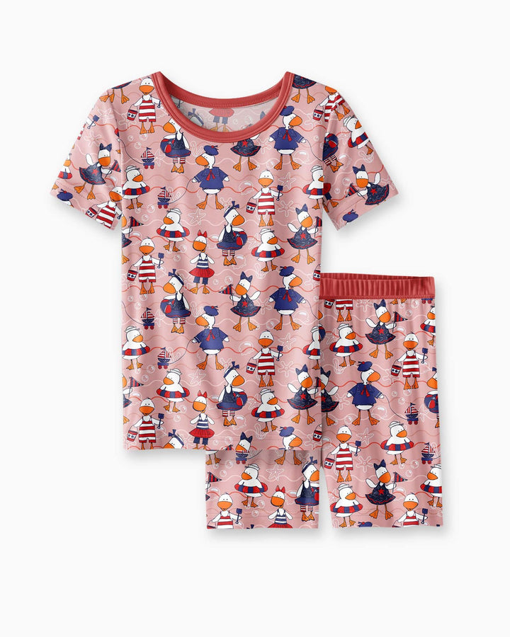 Schlafanzug-Set zweiteilig, kurze Ärmel, kurze Hose, Bambus