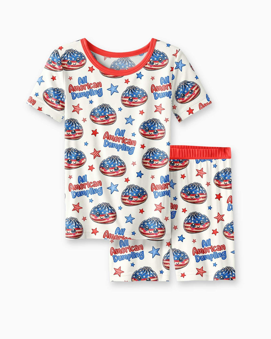 Schlafanzug-Set zweiteilig, kurze Ärmel, kurze Hose, Bambus