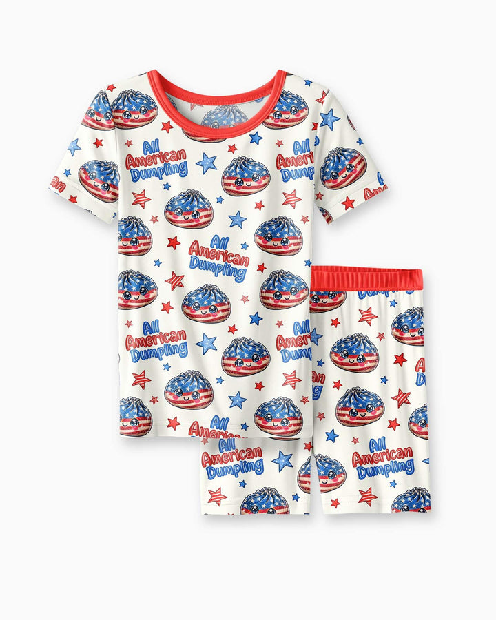Schlafanzug-Set zweiteilig, kurze Ärmel, kurze Hose, Bambus