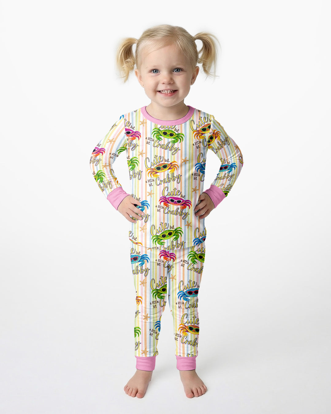 Zweiteiliges Langarm-Pyjama-Set mit Sommerfrüchten