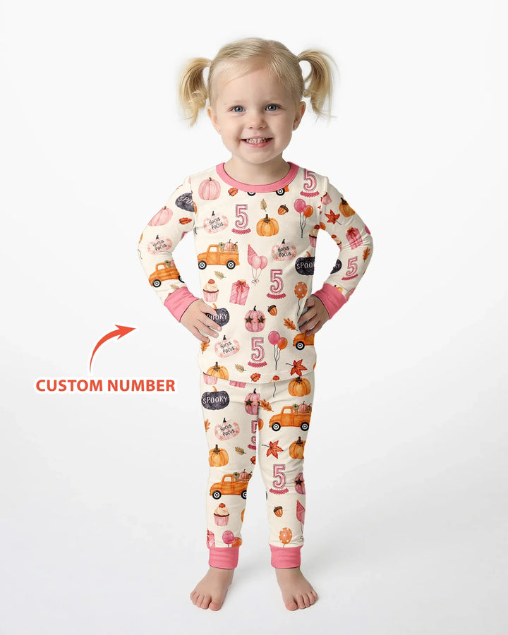 Little Pumpkin Birthday Bamboo Two Piece Long Sleeve Pajama Set