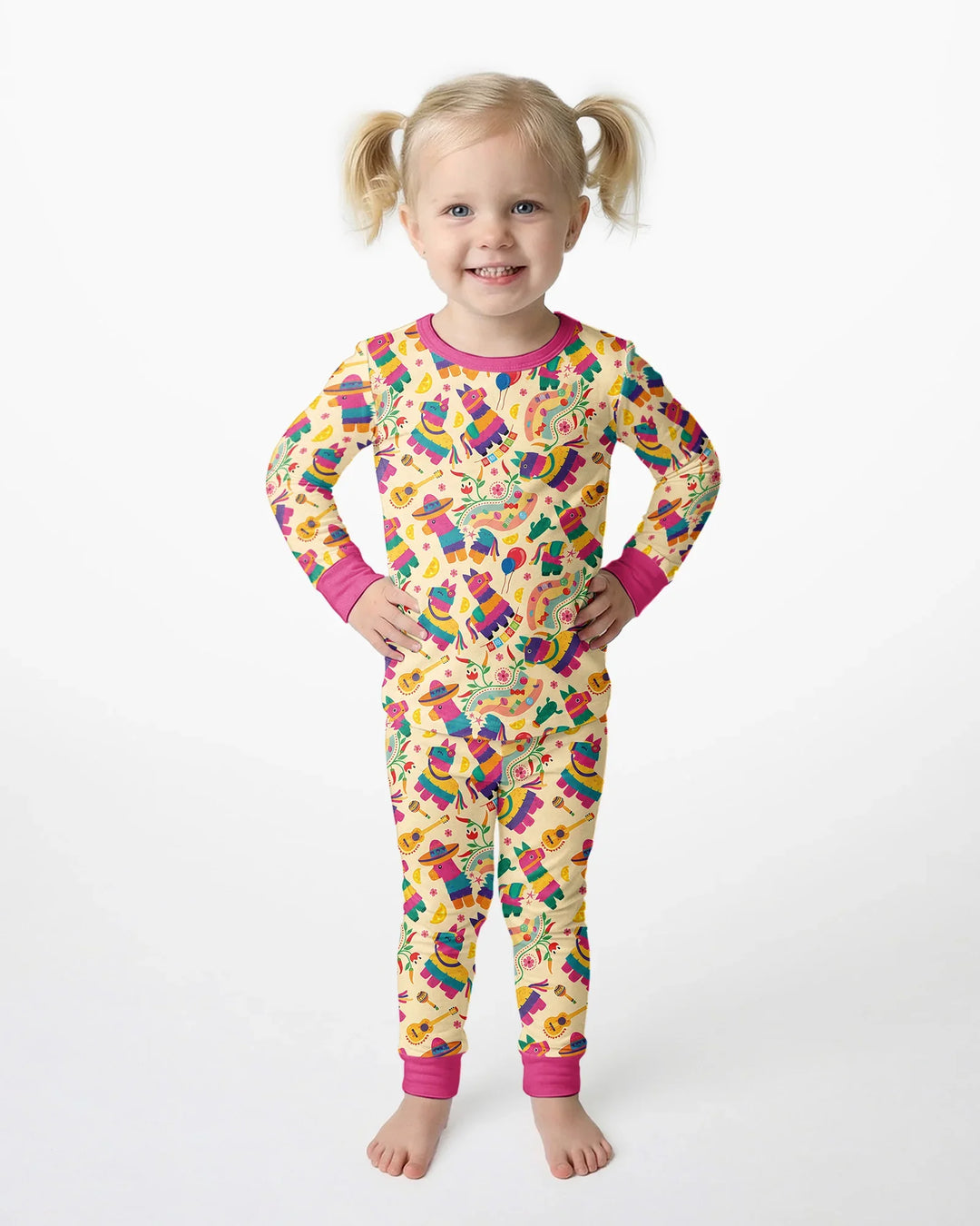 Zweiteiliges Langarm-Pyjama-Set mit Sommerfrüchten