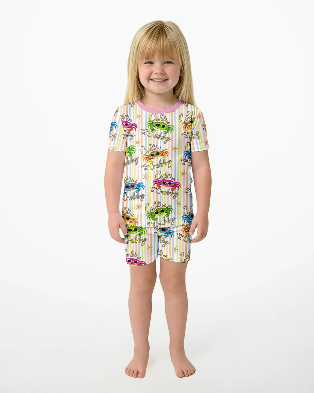 Schlafanzug-Set zweiteilig, kurze Ärmel, kurze Hose, Bambus