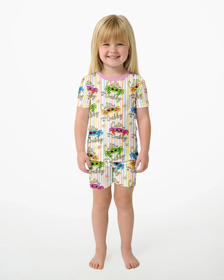 Schlafanzug-Set zweiteilig, kurze Ärmel, kurze Hose, Bambus