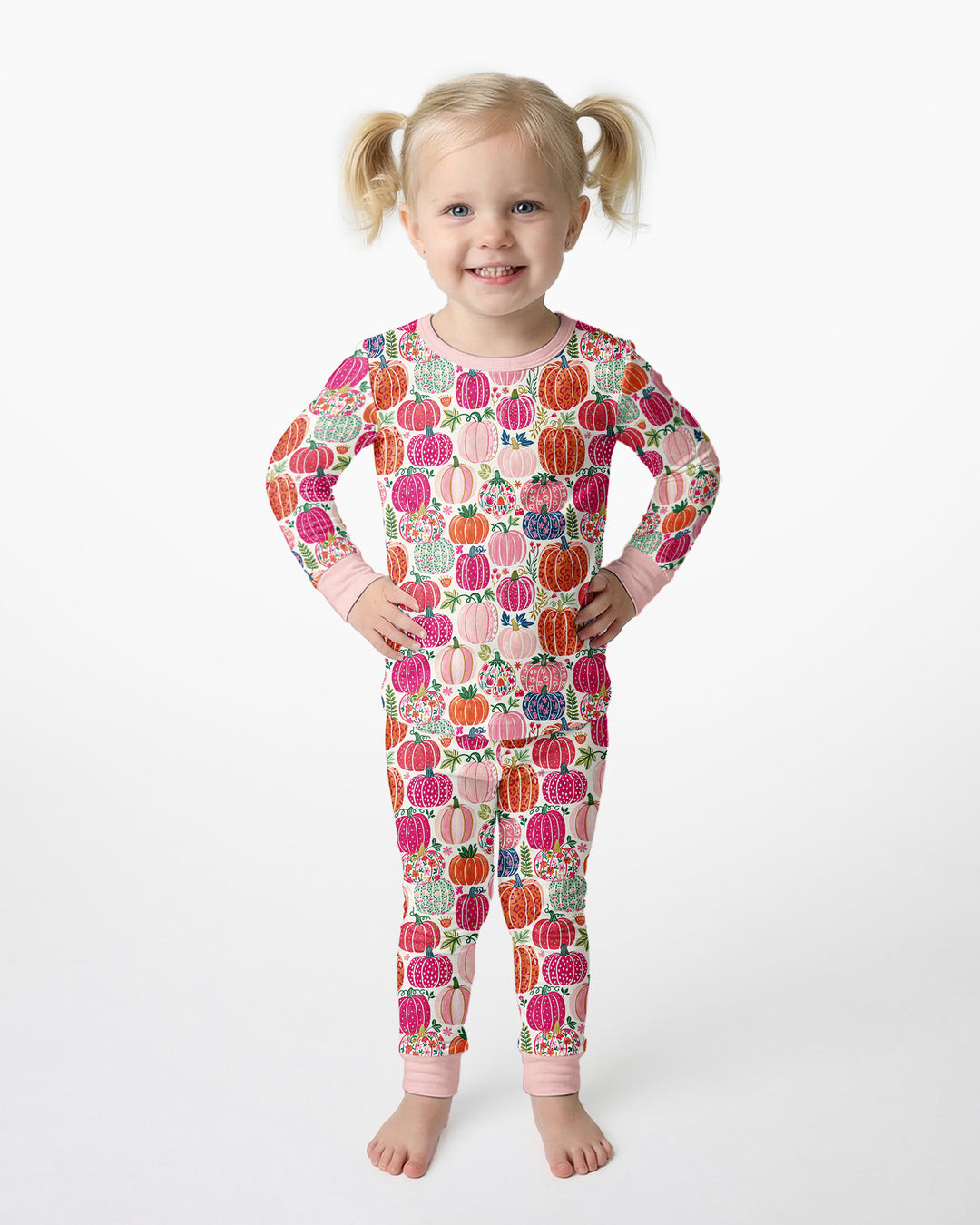 Zweiteiliges Langarm-Pyjama-Set mit Sommerfrüchten