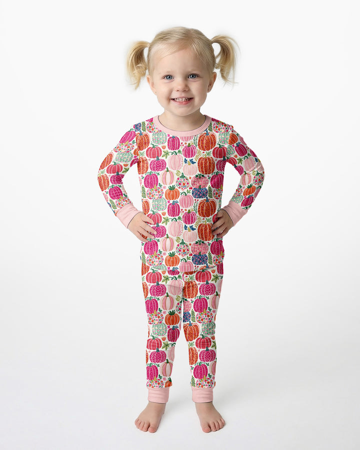 Zweiteiliges Langarm-Pyjama-Set mit Sommerfrüchten
