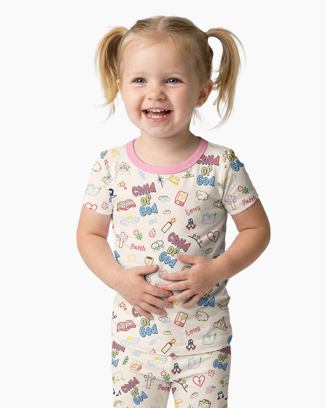 Zweiteiliges, kurzärmliges Pyjama-Set mit Marienkäfern