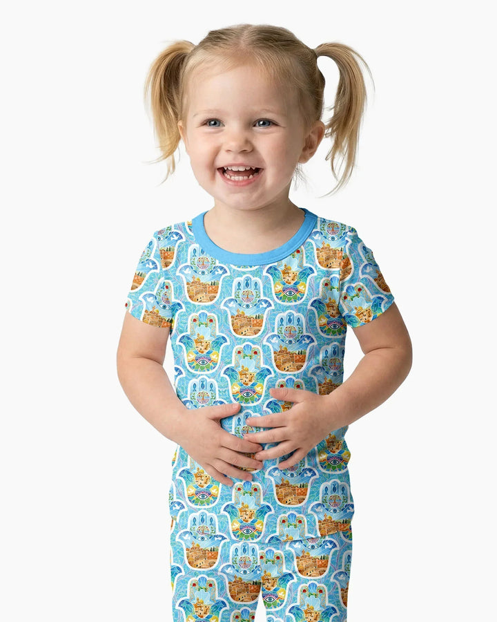 Zweiteiliges, kurzärmliges Pyjama-Set mit Marienkäfern