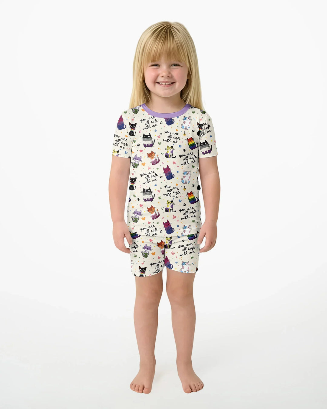 Template Zweiteiliges Pyjama-Set mit kurzen Ärmeln und Shorts