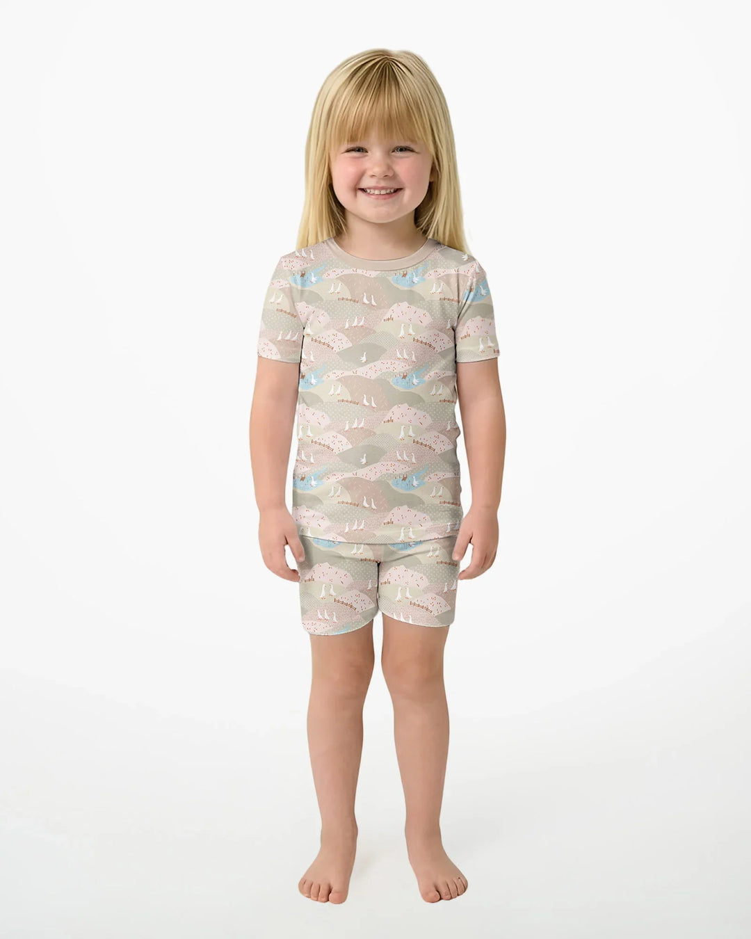 Schlafanzug-Set zweiteilig, kurze Ärmel, kurze Hose, Bambus
