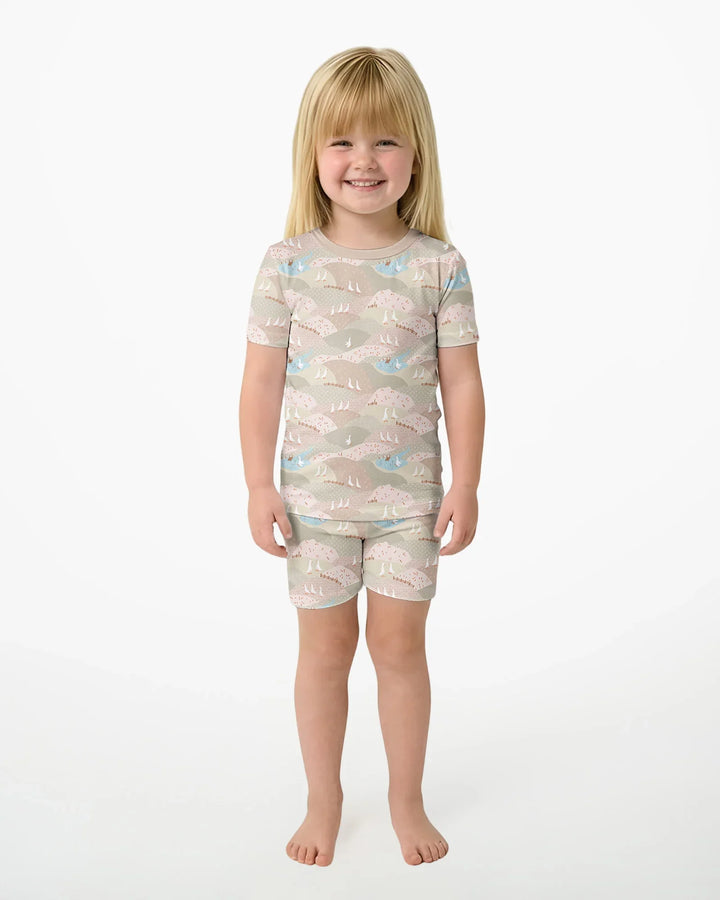 Schlafanzug-Set zweiteilig, kurze Ärmel, kurze Hose, Bambus
