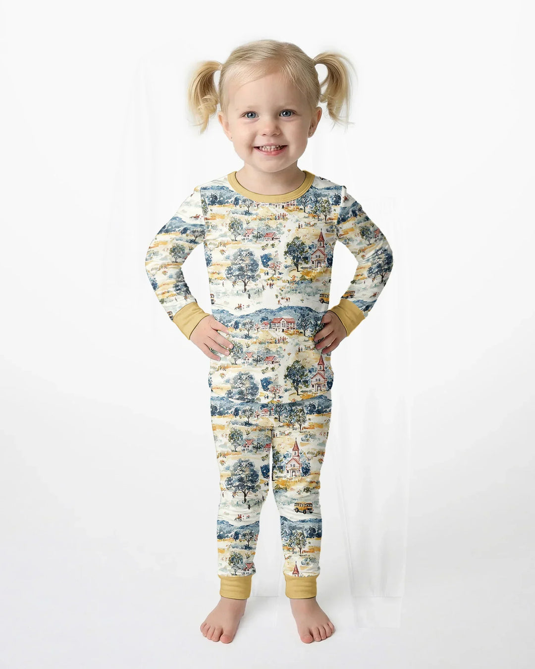Zweiteiliges Langarm-Pyjama-Set mit Sommerfrüchten