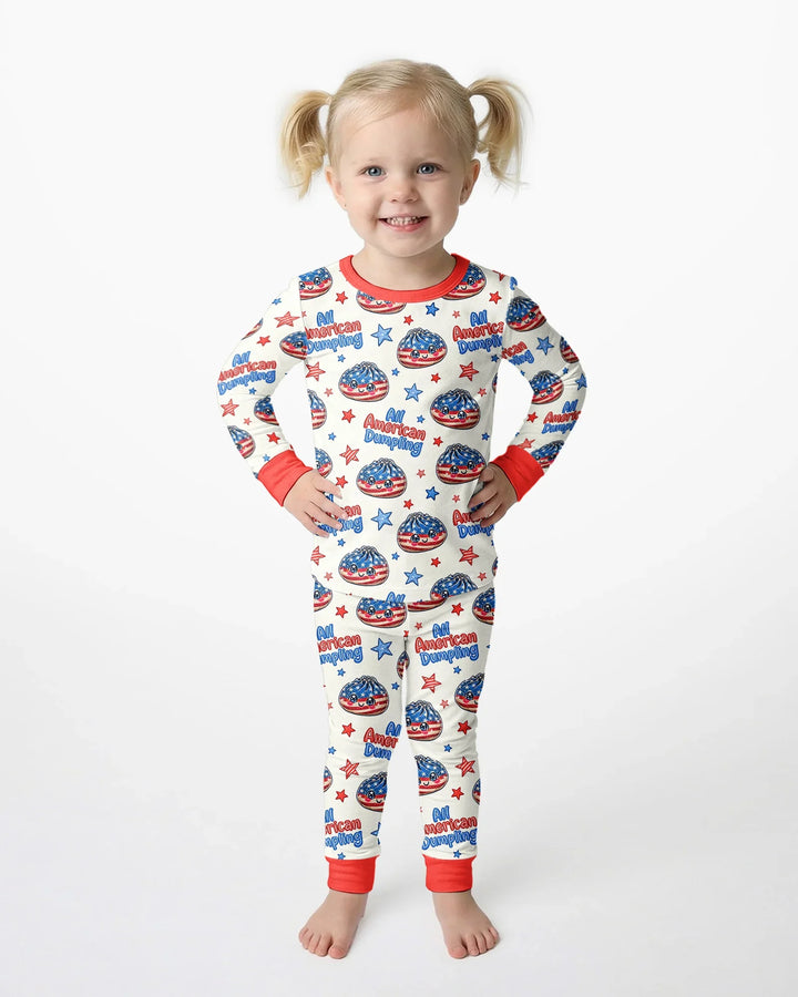 Zweiteiliges Langarm-Pyjama-Set mit Sommerfrüchten