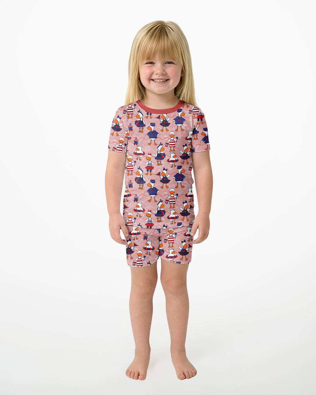 Schlafanzug-Set zweiteilig, kurze Ärmel, kurze Hose, Bambus